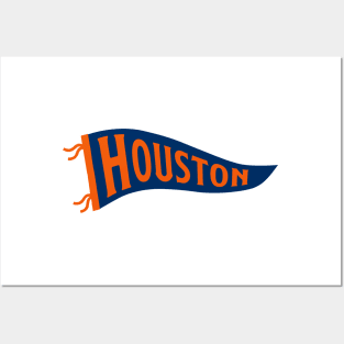 Houston Pennant - White Posters and Art